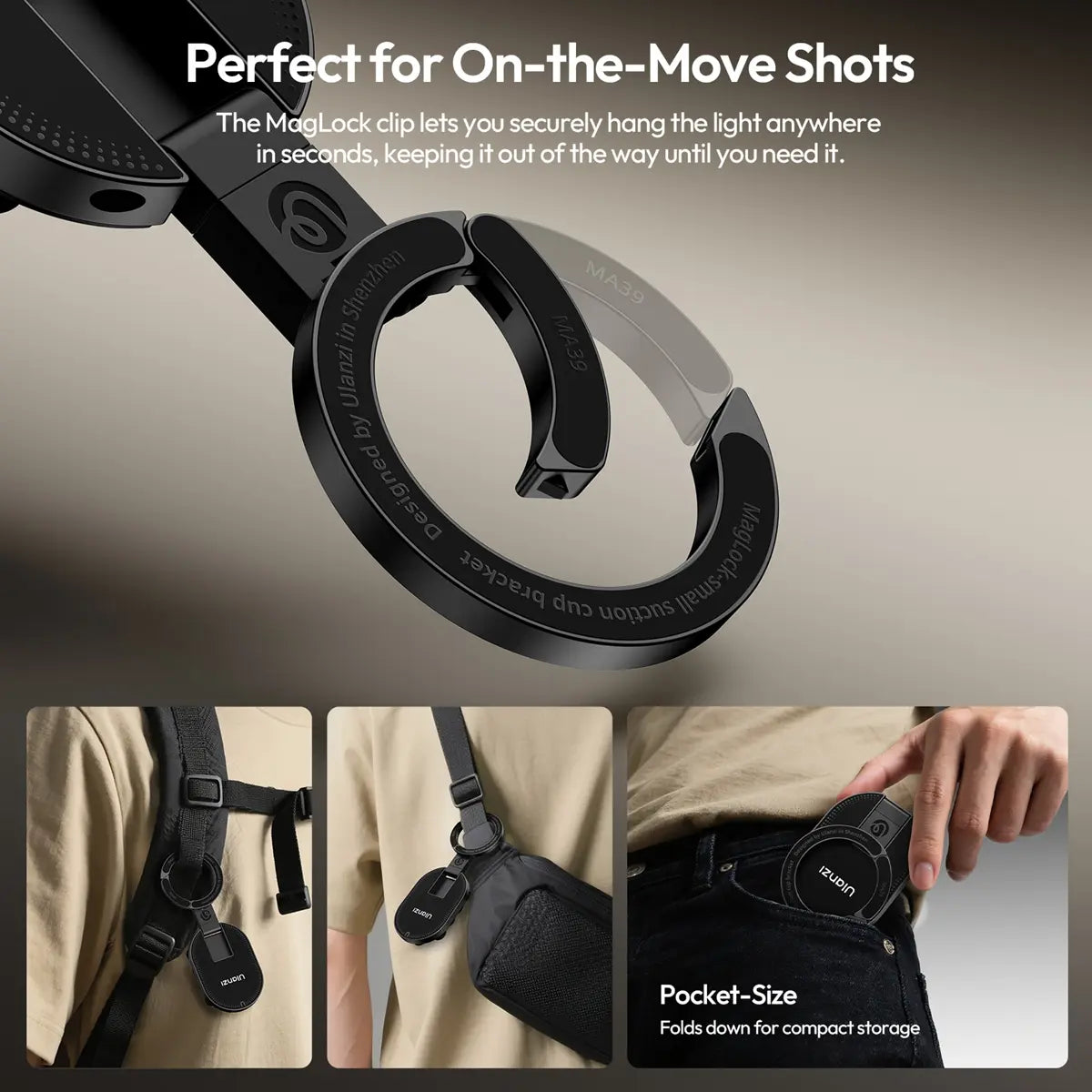 Ulanzi MA39 Maglock Suction Cup Phone Mount Desktop Stand for Iphone 17 16 15 14 with Suction Bottom for Wall Glass